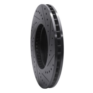 Cadillac STS Brake Rotor (1) - Front Left - R1 Concepts - Drilled & Slotted - Black - `09-`11